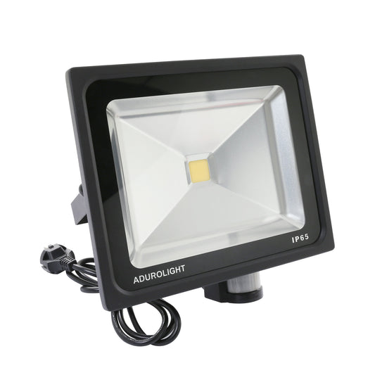 Adurolight® Premium Quality Line LED floodlight with sensor, Firmio Sensory, 50 W, 4000 K