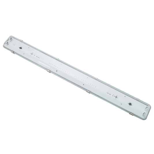 Adurolight® LED fluor. lumin. excl. tubes, dbl, spl.prf., incl. PC cap and stnls stl clip, 2x1.5 m