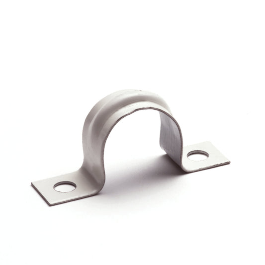 Iron saddle, sprayed white, 25 mm