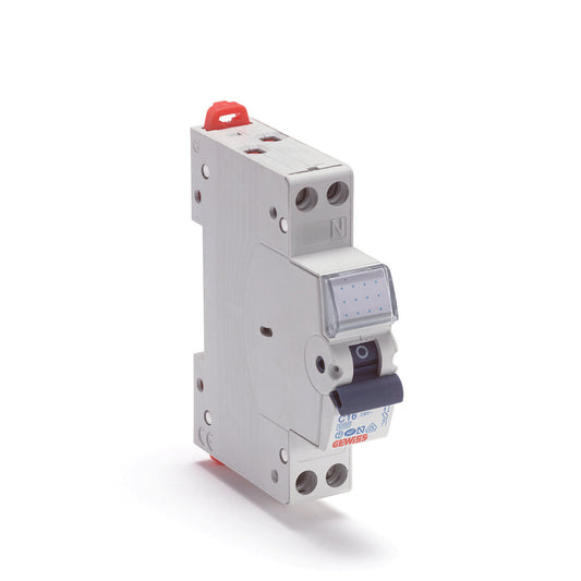 Gewiss compact miniature circuit breaker, 1P+N, 6 kA, C-charakteristic, 230 V, 16 A