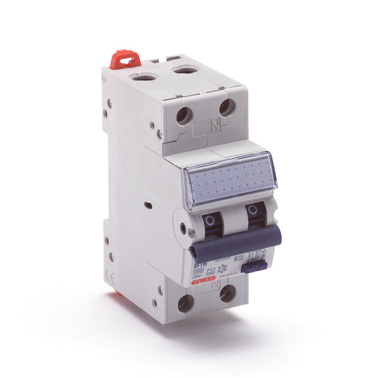 Gewiss compact residual current circuit breaker, 1P+N, 6 kA, B-characteristic, 230 V, 16 A - 30 mA
