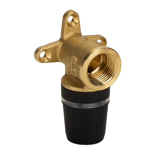 TECElogo wall plate elbow, brass, insert x female thread, 16 mm x ½”