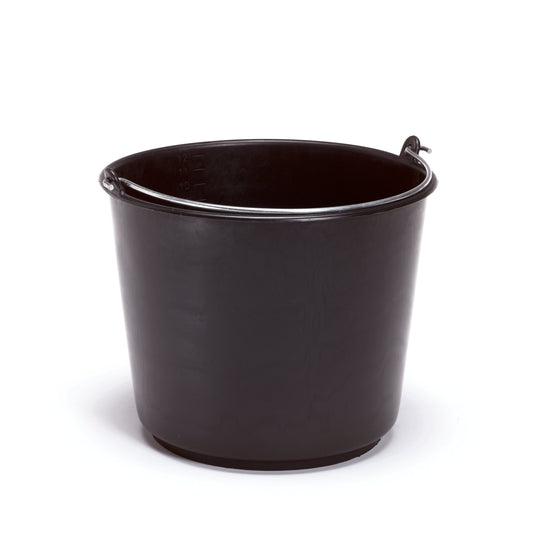 Construction bucket, 20 litres, PE, black