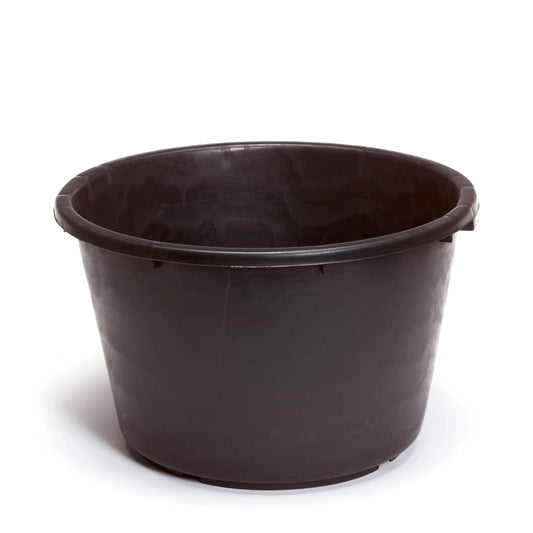 Mortar tub, heavy polyethylene, black, 30 litres