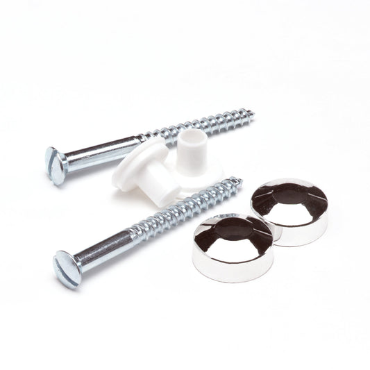 Fischer mounting screws for shelf and toilet bowl, chrome, 5.5 x 50 mm
