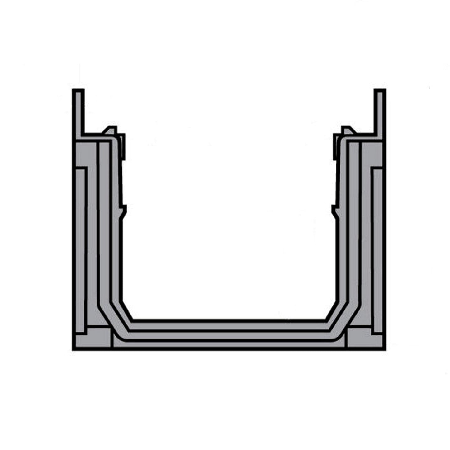 Nicoll slotted drain, type Connecto 100, PP, black, A15, 50 x 1.6 x 8.5 cm